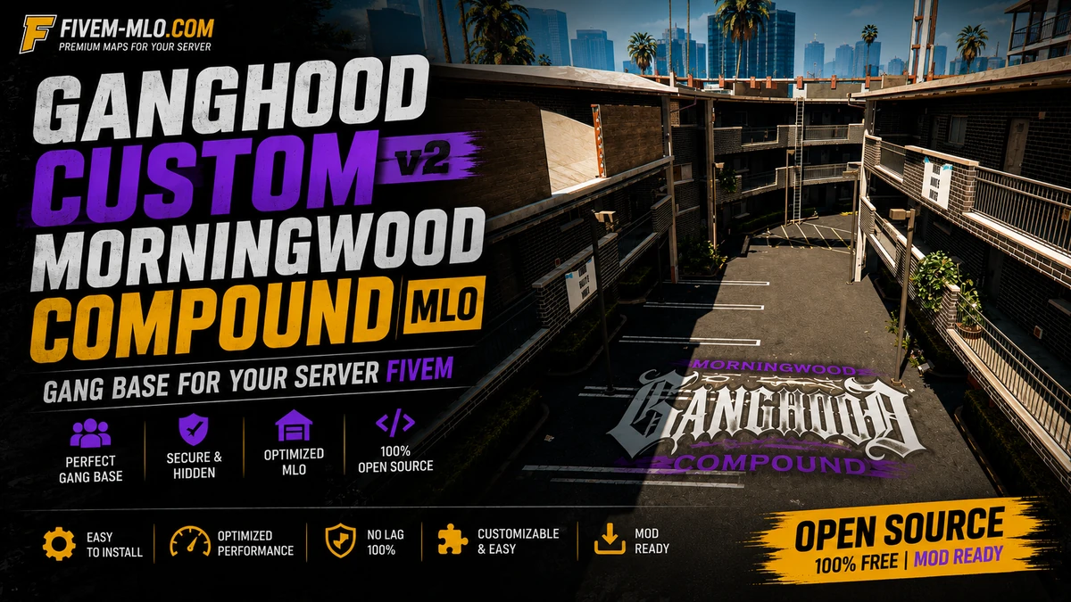 GangHood Custom_v2 Morningwood Compound MLO FiveM | Gang Base | Open Source